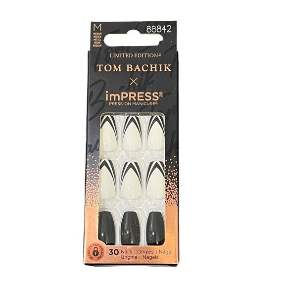 Lot of 2 Kiss ImPress Limited Edition Tom Bachik X Press On Nails Tuxedo Nights - Picture 2 of 14